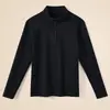 Sudadera de hombre con media cremallera y forro polar para otoño e invierno 2026, camiseta base gruesa con cuello alto, top cálido de forro polar de doble cara