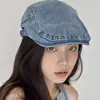 Popular Novo Estilo Jeans Retro Boné Jeans Forward, Circunferência da Cabeça Grande Ajustável, Boné Bico de Pato Moderno e Versátil
