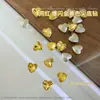 Decoraciones de Uñas de Arte de Uñas Doradas Amarillas de Lujo con Parte Trasera Puntiaguda, Brillantes Caramelos de Hielo, Huevo de Paloma, Mariposa, Corazón, Forma Irregular, Pedrería para Uñas