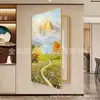 Pintura Decorativa Grande de la Cuenca del Tesoro Dorado para Caja de Medidor Eléctrico, Mural Moderno de Entrada, Pintura de Paisaje para Vestíbulo de Restaurante