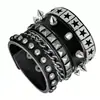 Amazon nova venda quente moda multi-camada de couro pulseira de couro personalidade dominador liga crânio estrela de cinco pontas conjunto de 4 peças