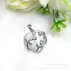 Colgante de flor de cobre con forma de corazón de melocotón y ojo de gato para collar DIY, regalo para novia, madre, accesorios para hacer joyas
