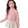 Camiseta Base Infantil Engrosada Cuello Semi-alto Estudiante Ropa Interior Otoño Prenda Única para Niños y Niñas Camiseta de Manga Larga Ropa de Invierno Infantil
