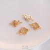 Cor Dourada 14K Preservação de Cor Xiangyun Ruyi Flor de Ameixa Janela Acessórios de Conexão para Pendurar Duplo Pulseira Brincos Grampo de Cabelo Pingente DIY Feito à Mão