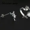 Brincos Desini moda em formato de coração brincos de prata esterlina S925 diamante Mosan brincos de diamante 4mm joias pequenas e delicadas do Instagram