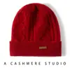 Chapéu de Cashmere Feminino 100% Cashmere Puro Outono e Inverno Proteção para as Orelhas Proteção contra o Frio Moda Casual Mais Fácil de Combinar Chapéu Quente de Tricô