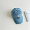 Gorra de Béisbol Infantil de Mezclilla Oso Pequeño Otoño Retro Lavada Estilo Coreano Más Fácil de Combinar Casual Linda Protector Solar Suave Gorra Superior Moderna