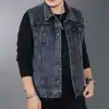 Chaleco de Mezclilla Nuevo Estilo de Primavera para Trabajo para Hombres, Marca de Moda, Chaqueta sin Mangas Genial y Elegante, Chaleco Holgado de Primavera y Otoño para Hombres, Moderno
