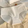 Ropa interior de algodón puro para mujer con entrepierna antibacteriana, estilo coreano, tiro medio, estilo japonés, simple, cómoda, sin costuras, transpirable, calzones para chica joven