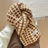 Bufanda de Punto de Felpa con Waffle Estilo Coreano Color Menta para Mujer, Calentador de Cuello Suave y Cálido para Otoño e Invierno, de Moda