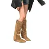 Botas Largas de Pierna Recta para Mujer 2026 Otoño/Invierno Nuevas, Minimalistas de Gama Alta, Frescas y Elegantes, de Dos Formas de Usar, con Hebilla Retro Desmontable