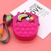 En Stock Billetera de Silicona de Unicornio Dibujo Animado Linda Educativa para Aliviar el Estrés Bolso Cruzado para Niñas Mini Bolso de Hombro Al Por Mayor