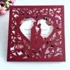Tarjeta de felicitación de boda de papel Kraft europeo con corte láser para niños y niñas tarjeta de invitación compromiso invitación de boda venta al por mayor