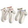 Calcetines de verano con punta de hilo y animales de dibujos animados para mujer, calcetines cortos, finos, transpirables y de algodón.