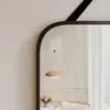 Espejo de cuerpo entero con cuerda para colgar, montable en pared, autoadhesivo, adecuado para uso doméstico, dormitorios y apartamentos de alquiler, ideal para vestirse