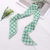 Diadema Bufanda de Seda Verde Brillante Fresca Primavera-Verano para Mujer, Moderna y Versátil con un Toque de Lujo, Adecuada para Atar el Cabello y Uso Diario