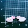 Serie Mini Blanca Animales de Dibujos Animados Nubes de Arcoíris Cachorro Arte de Uñas Parche Hecho a Mano DIY para Niños Accesorios de Resina