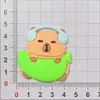 Etiqueta de equipaje de capibara linda famosa en Internet Kabibala accesorios zapatos flor comida juego etiqueta de equipaje etiqueta de identificación colgante