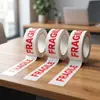 Fita frágil, fita com design personalizado para envio internacional, fita com texto e logotipos, fita adesiva transparente para embalagem e publicidade