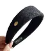 Faixa de Cabeça de Feltro Dourada Maillard para Outono e Inverno para Mulheres, Faixa de Cabeça de Alta Qualidade com Aba Larga e Coroa Alta para Pressionar o Cabelo, Faixa de Cabeça para Lavar o Rosto, Acessório de Cabeça