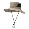 Sombrero de Pescador de Verano Transpirable para Exterior para Hombres y Mujeres Camping Montañismo Sombrero de Protección Solar Pesca Sombrilla Sombrero de Vaquero Occidental