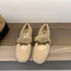 Sapatos Mary Jane de Camurça com Fundo Plano Estilo Coreano Retrô Feminino 2026 Outono/Inverno Novo Estilo Sapatos de Algodão com Pelúcia Sapatos Elegantes com Strass e Pelo