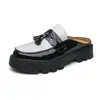 Zapatos de cuero nuevos para hombre de talla grande transfronterizos, zapatos de cuero slip-on formales de negocios a la moda, zapatos de cuero retro slip-on de suela gruesa de moda