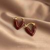 Aretes de Amor Goteando Aceite Borgoña Francés para Mujer Diseño Nicho Aretes Retro Aretes Sencillos de Moda de Alta Gama Fábrica