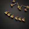 925 Aguja de Plata de Imitación Cruz Dorada Color Dorado Conservable Accesorios de Perlas Base para Pendientes Bandeja de Cuentas Base Vacía para Pendientes Aguja de Cabeza Cóncava