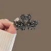 Presilha de cabelo de cisne de tamanho médio com strass de alta qualidade, estilo novo para mulheres, acessório de cabelo preto gunmetal, presilha de cabelo única para a parte de trás da cabeça, adequada para penteados semi-presos