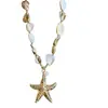 Collar de Concha y Estrella de Mar Estilo Resort de Playa para Mujer Elegante Exagerado Único Cadena de Clavícula Elegante de Alta Gama Industria Pesada