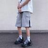 Estilo Funcional Americano Diseño de Nicho Pantalones Cortos de Trabajo para Hombre Verano Sueltos Rectos Casuales Atractivos de Cinco Puntos Pantalones Medios Modernos