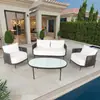 Juego de Sofá Simple Nórdico para Exterior Interior Balcón Patio Jardín Villa Cuerda de Ocio Combinación de Muebles de Sofá