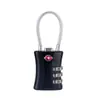 Cerradura de Contraseña Tsa Gabinete de Mochila Cerrable Todo Metal Cable de Acero Suave con Candado Candado para Equipaje de Viaje Candado de Contraseña Tsa para Aduanas