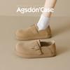 Sapatos Mula Augusden para Mulheres 2026 Outono/Inverno Novo Estilo Totalmente Cobertos Slip-On Solado Macio Retro Plano Sapatos Torrada