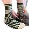 Calcetines Rayados Rosas para Mujer, de Longitud Media hasta la Pantorrilla, Algodón Delgado, Calcetines Largos Sin Costuras, Estilo Coreano, Estilo Universitario, Calcetines Flojos para Primavera y Otoño