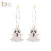 Aretes de serie de Halloween al por mayor del fabricante, aterradores y divertidos, fantasma, murciélago, araña, aretes de calavera