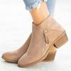 Botas de Camurça para Mulheres 2022 Europeias e Americanas Outono e Inverno Novas Exportação Salto Grosso Zíper Lateral Tamanho Grande 43 Botas Curtas Femininas
