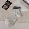 Calcetines Cortos de Mujer con Estampado Floral Otoño Resistentes al Olor Anti-Pilling de Media Pantorrilla Calcetines de Algodón Verano Transpirables Absorbentes del Sudor Calcetines Cortos Sin Costuras
