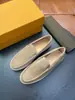 Nuevos Mocasines de Piel Genuina para Hombre de Primavera, Zapatos Planos Slip-On de Gamuza a la Moda, Zapatos Versátiles de Talla Grande de Moda para Hombre
