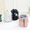 Nueva Bolsa de Cosméticos de Viaje de Tela Oxford, Bolsa de Cosméticos Cilíndrica Colorida, Bolsa de Cosméticos con Cordón Ajustable, Bolsa de Cosméticos