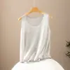Camisola ligera de cachemir 100% puro para mujer, de hilo fino 80, imitación, holgada, casual, simple, versátil, sin mangas, capa base