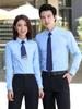 Hombres y mujeres con la misma camisa de manga larga de vestir para negocios exposición seguro ventas inmobiliarias ropa de trabajo administrativa camisa logo bordado