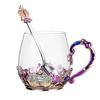 Vaso de Agua de Cristal de Corona Color Esmaltado Taza de Café Moderna Vaso de Vidrio Nuevo Taza de Oficina con Tapa Taza de Té