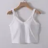 Dropshipping Roupa de Baixo Feminina Nova Estilo Primavera/Verão, Regata Fina com Decote V, Bojo no Peito e Lindo Design nas Costas, Top Base Sexy para Mulheres
