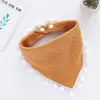Toalla de Babero de Gasa de Cuatro Capas Lisa para Bebé, Toalla Triangular, Babero para Recién Nacido, Babero para Bebé con Broche Transfronterizo Amazon