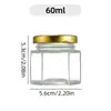 Frasco Sellado de Vidrio Nido de Pájaro Pequeño, Frasco Hexagonal de Vidrio para Miel y Mermelada, Vaso de Vidrio Sellado para Gelatina, Botella Rellenable