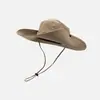 Sombrero Cowboy Occidental Sombrero de Pescador con Cordón para Mujer Sombrero de Sol de Ala Ancha para Vacaciones de Verano para Hombre Sombrero para Pesca al Aire Libre Senderismo