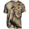 Camiseta para hombre con cuello redondo, estampado 3D, estilo retro, informal, de manga corta y bloque de color