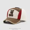 Gorro infantil estilo coreano con bloques de color y protección para las orejas, gorro Lei Feng con forma de oso 3D, gorra de béisbol unisex a prueba de frío para niños pequeños